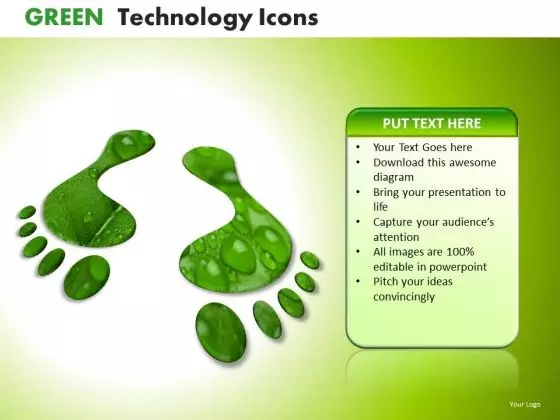 Ppt Slides Green Footprints Icons PowerPoint Templates