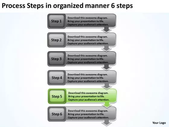 Process Steps In Organized Manner 6 Sample Business Proposal Outline PowerPoint Slides