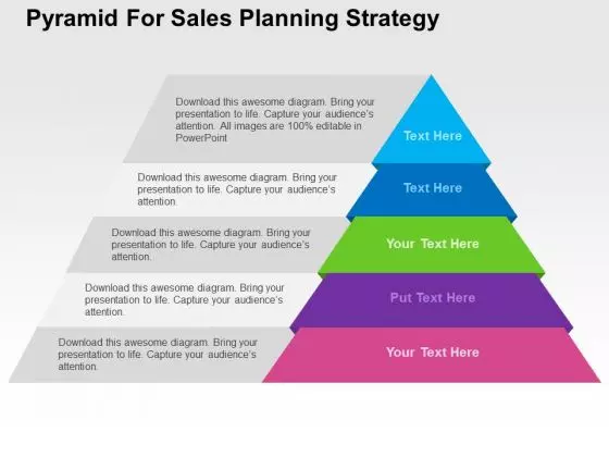 Pyramid For Sales Planning Strategy PowerPoint Template