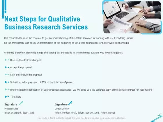 Qualitative Market Research Study Next Steps For Qualitative Business Research Services Elements PDF