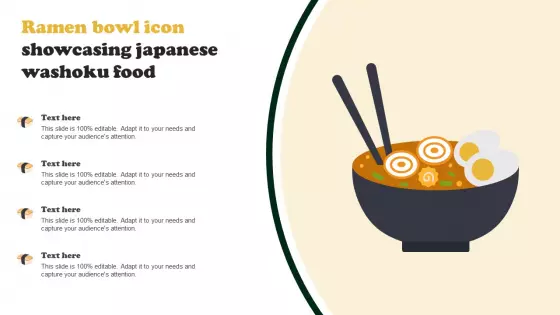Ramen Bowl Icon Showcasing Japanese Washoku Food Pictures PDF