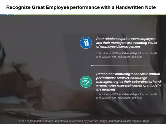 Recognize Great Employee Performance With A Handwritten Note Ppt PowerPoint Presentation Gallery Backgrounds