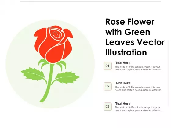 Rose Flower With Green Leaves Vector Illustration Ppt PowerPoint Presentation Model Inspiration PDF