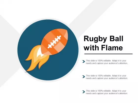 Rugby Ball With Flame Ppt PowerPoint Presentation Model Layouts