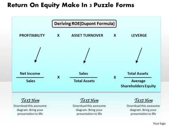 Return On Equity Make In 3 Puzzle Forms Business PowerPoint Presentation