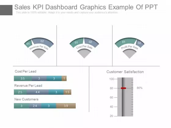 Sales Kpi Dashboard Graphics Example Of Ppt