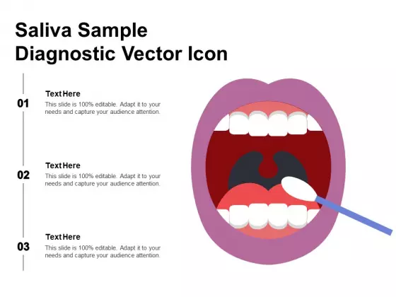 Saliva Sample Diagnostic Vector Icon Ppt PowerPoint Presentation File Styles PDF