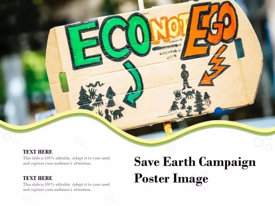 Save Earth Campaign Poster Image Ppt PowerPoint Presentation Infographics Example Introduction PDF