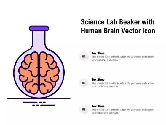 Science Lab Beaker With Human Brain Vector Icon Ppt PowerPoint Presentation Infographics Slideshow