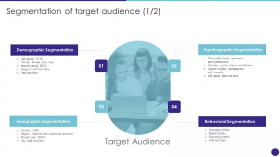 Segmentation Of Target Audience Retail Merchandising Techniques Infographics PDF