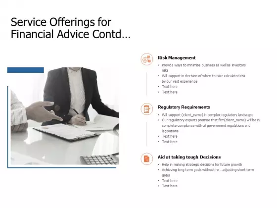 Service Offerings For Financial Advice Contd Ppt Powerpoint Presentation Templates