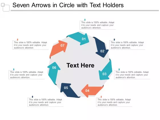 Seven Arrows In Circle With Text Holders Ppt Powerpoint Presentation Ideas Shapes