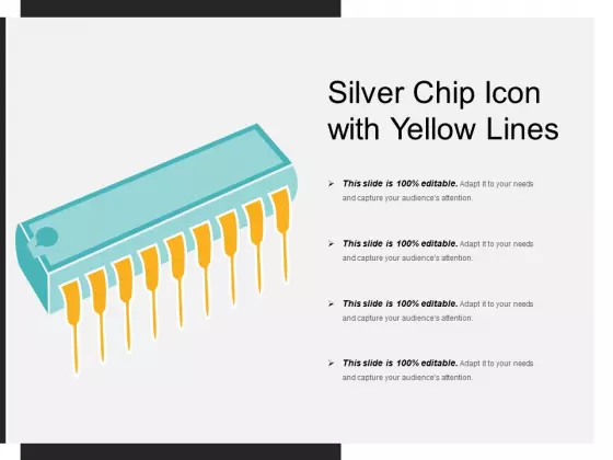 Silver Chip Icon With Yellow Lines Ppt PowerPoint Presentation Gallery Files PDF