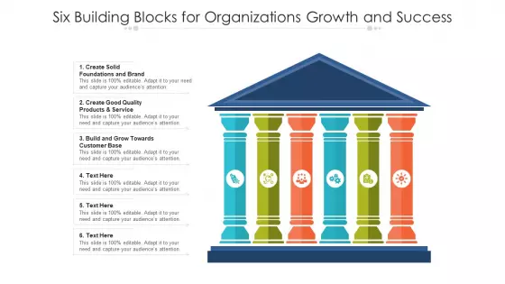 Six Building Blocks For Organizations Growth And Success Ppt PowerPoint Presentation Gallery Grid PDF