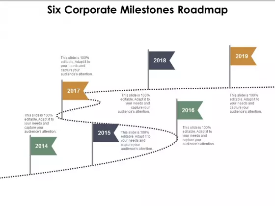 Six Corporate Milestones Roadmap Ppt Powerpoint Presentation Pictures Portfolio