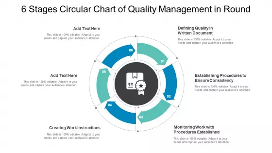 Six Stages Circular Chart Of Quality Management In Round Ppt PowerPoint Presentation Gallery Objects PDF