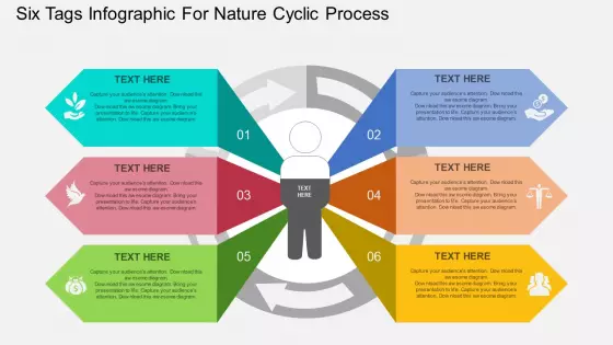 Six Tags Infographic For Nature Cyclic Process Powerpoint Template