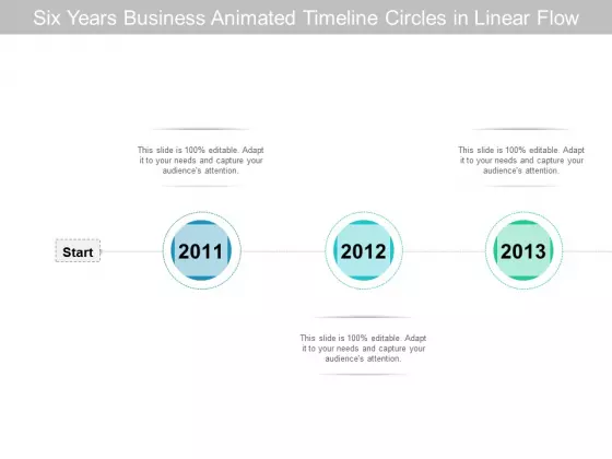 Six Years Business Animated Timeline Circles In Linear Flow Ppt PowerPoint Presentation Slides Professional