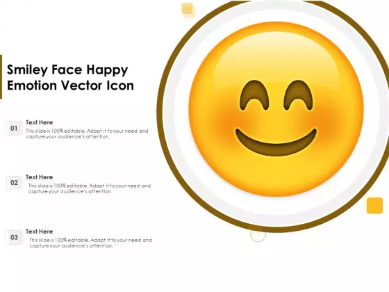 Smiley Face Happy Emotion Vector Icon Ppt PowerPoint Presentation File Infographics PDF