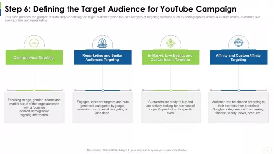 Social Platform As Profession Step 6 Defining The Target Audience For Youtube Campaign Slides PDF