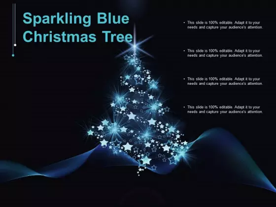 Sparkling Blue Christmas Tree Ppt PowerPoint Presentation Ideas Inspiration