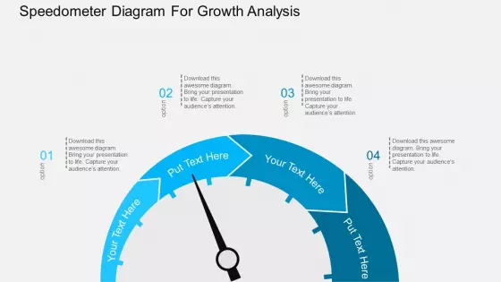 Speedometer Diagram For Growth Analysis Powerpoint Template