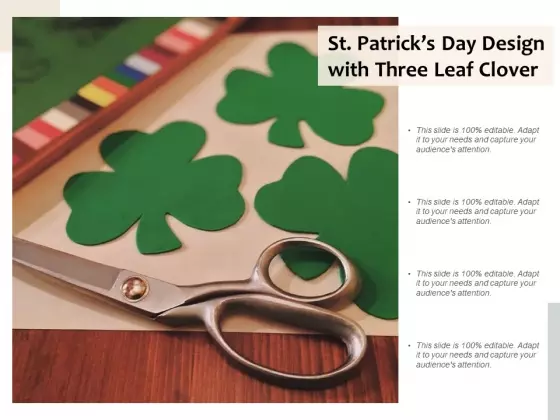St Patricks Day Design With Three Leaf Clover Ppt Powerpoint Presentation Summary Backgrounds