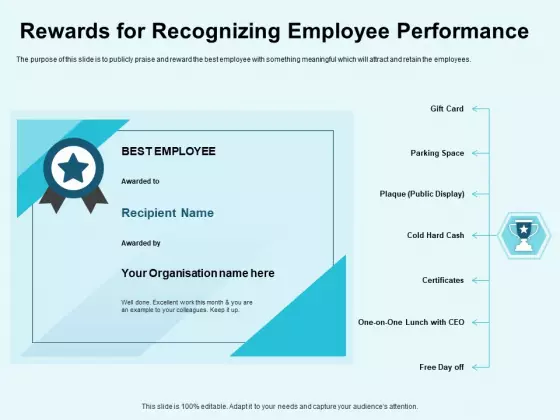 Star Performer Rewards For Recognizing Employee Performance Template PDF