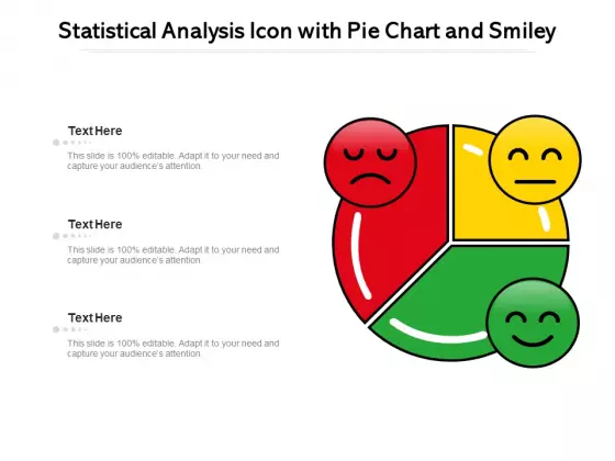 Statistical Analysis Icon With Pie Chart And Smiley Ppt PowerPoint Presentation Gallery Portfolio PDF