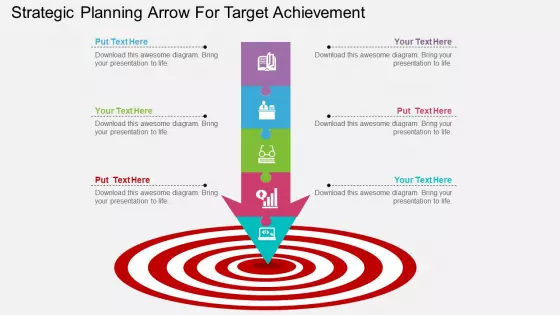 Strategic Planning Arrow For Target Achievement Powerpoint Template