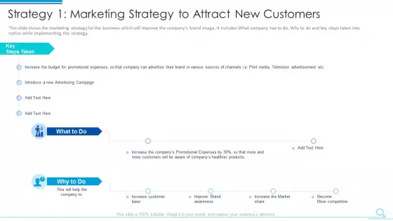 Strategy 1 Marketing Strategy To Attract New Customers Demonstration PDF