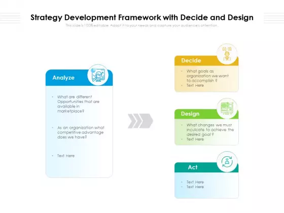 Strategy Development Framework With Decide And Design Ppt PowerPoint Presentation File Microsoft PDF