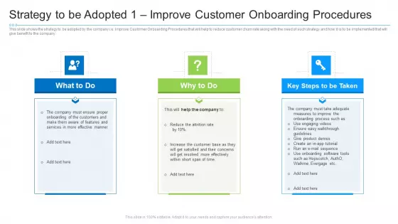 Strategy To Be Adopted 1 Improve Customer Onboarding Procedures Ideas PDF