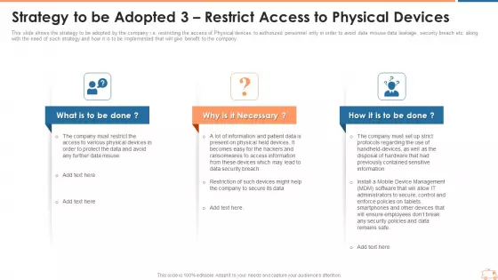 Strategy To Be Adopted 3 Restrict Access To Physical Devices Guidelines PDF