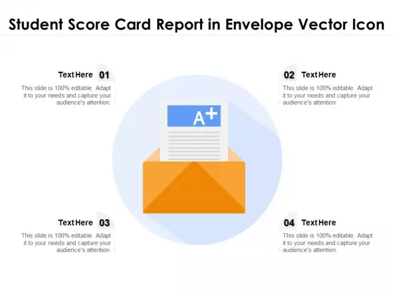Student Score Card Report In Envelope Vector Icon Ppt PowerPoint Presentation Model Display PDF