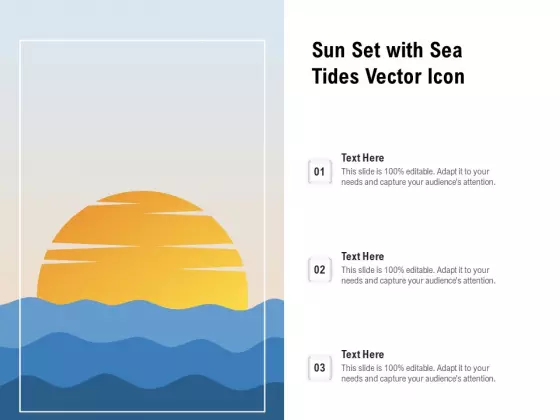 Sun Set With Sea Tides Vector Icon Ppt PowerPoint Presentation File Samples PDF