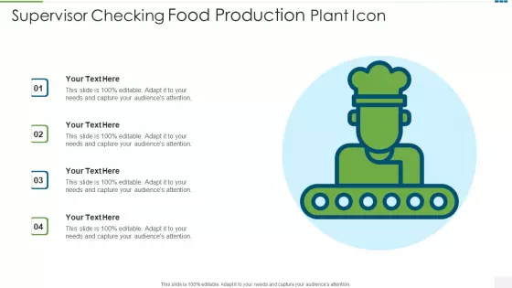 Supervisor Checking Food Production Plant Icon Icons PDF