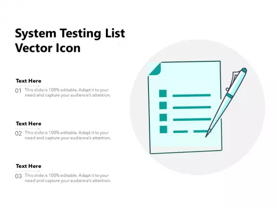 System Testing List Vector Icon Ppt PowerPoint Presentation Icon Aids PDF