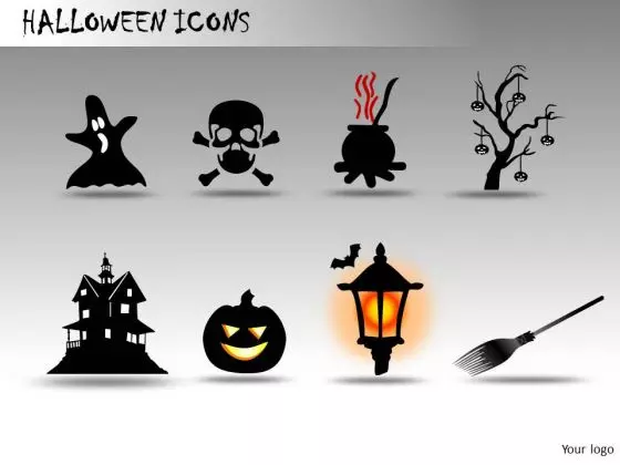Scary Halloween Icons PowerPoint Image Clipart Slides