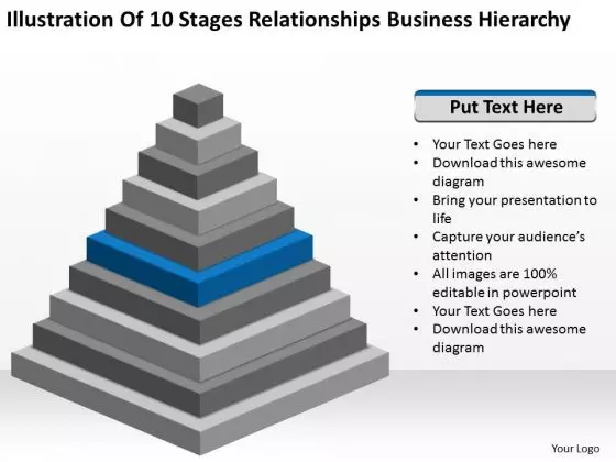 Stages Relationships Business Hierarchy Plan For PowerPoint Templates