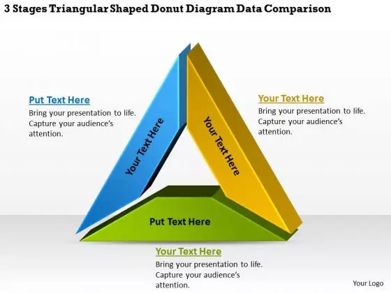 Stages Triangular Shaped Donut Diagram Data Comparison It Business Plan PowerPoint Templates