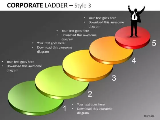 Step Up Corporate Stairs PowerPoint Slides