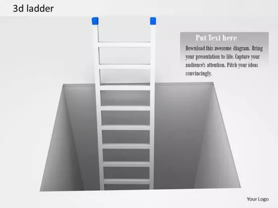 Stock Photo 3d Ladder Coming Out Of Box PowerPoint Slide