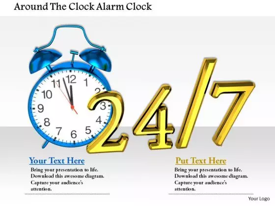 Stock Photo Around The Clock Alarm Clock PowerPoint Slide