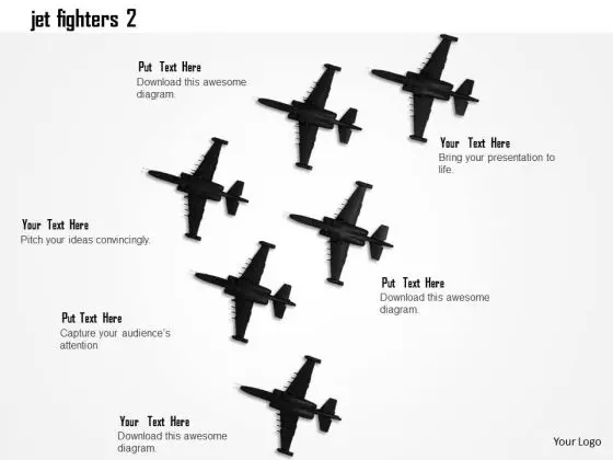 Stock Photo Jet Fighters For Defence Services PowerPoint Slide