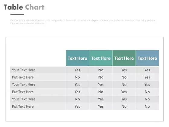 Table Chart For Balanced Scorecard Measures Powerpoint Slides