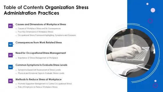Table Of Contents Organization Stress Administration Practices Information PDF