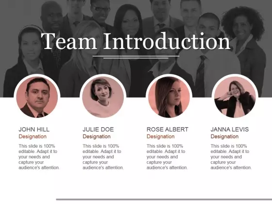 Team Introduction Ppt PowerPoint Presentation Pictures Slide