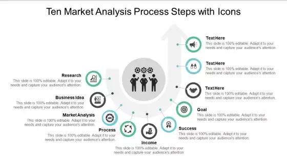Ten Market Analysis Process Steps With Icons Ppt Powerpoint Presentation File Backgrounds