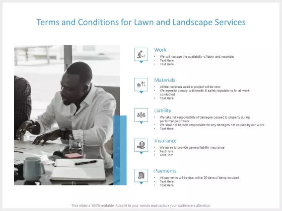 Terms And Conditions For Lawn And Landscape Services Ppt PowerPoint Presentation Gallery Background Images